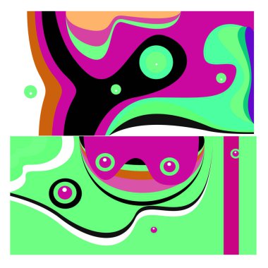 Kaynak için vektör renkli geometrik ve eğri arkaplan deseni