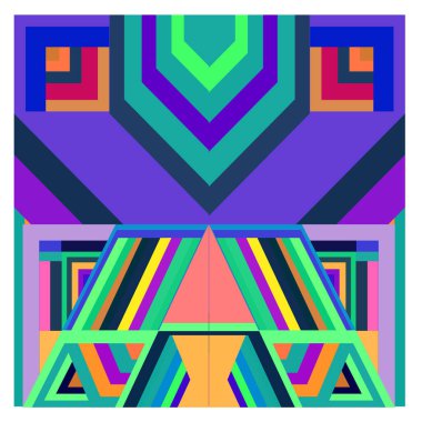 Kaynak için vektör renkli geometrik ve eğri arkaplan deseni