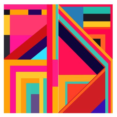 Kaynak için vektör renkli geometrik ve eğri arkaplan deseni