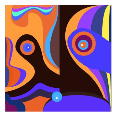 Kaynak için vektör renkli geometrik ve eğri arkaplan deseni