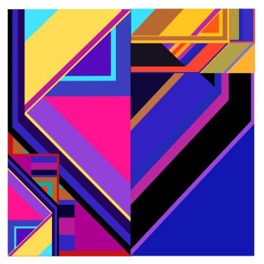 Kaynak için vektör renkli geometrik ve eğri arkaplan deseni