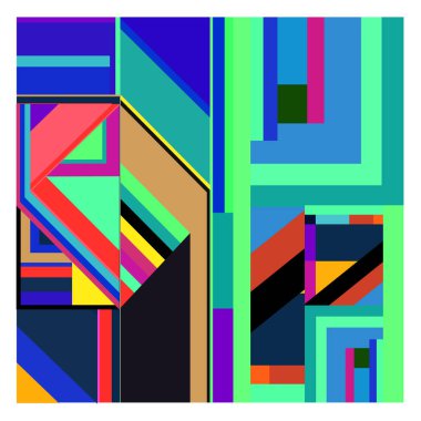 Kaynak için vektör renkli geometrik ve eğri arkaplan deseni