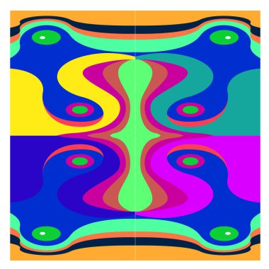 Kaynak için vektör renkli geometrik ve eğri arkaplan deseni