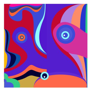 Kaynak için vektör renkli geometrik ve eğri arkaplan deseni