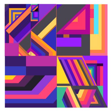 Kaynak için vektör renkli geometrik ve eğri arkaplan deseni