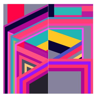 Kaynak için vektör renkli geometrik ve eğri arkaplan deseni