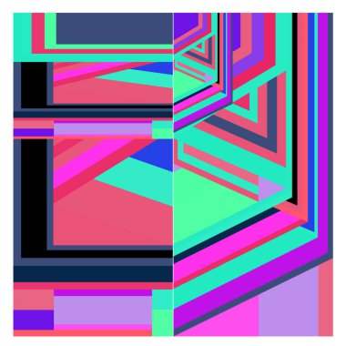 Kaynak için vektör renkli geometrik ve eğri arkaplan deseni