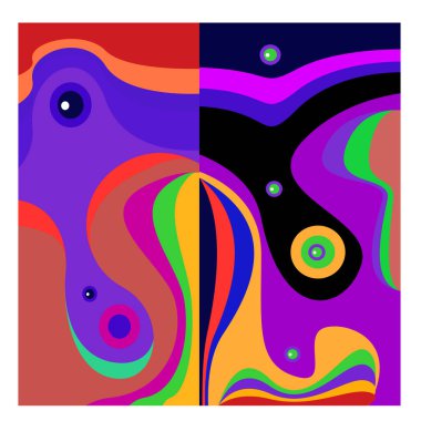 Kaynak için vektör renkli geometrik ve eğri arkaplan deseni