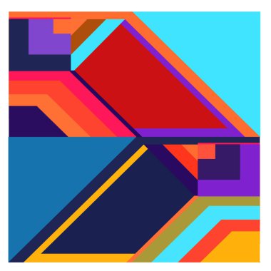 Kaynak için vektör renkli geometrik ve eğri arkaplan deseni