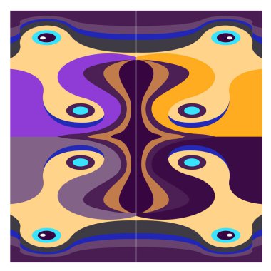 Kaynak için vektör renkli geometrik ve eğri arkaplan deseni