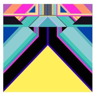 Kaynak için vektör renkli geometrik ve eğri arkaplan deseni