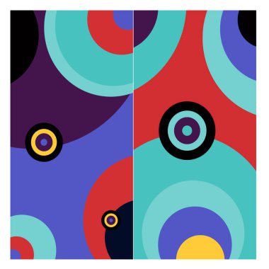 Kaynak için vektör renkli geometrik ve eğri arkaplan deseni