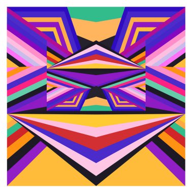 Kaynak için vektör renkli geometrik ve eğri arkaplan deseni