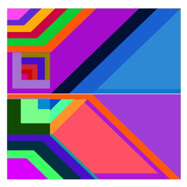 Kaynak için vektör renkli geometrik ve eğri arkaplan deseni