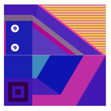 Kaynak için vektör renkli geometrik ve eğri arkaplan deseni