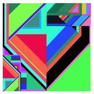 Kaynak için vektör renkli geometrik ve eğri arkaplan deseni