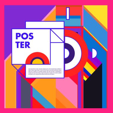Poster ve afiş tasarım şablonu için vektör geometrik renkli desen
