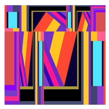 Kaynak için vektör renkli geometrik ve eğri arkaplan deseni