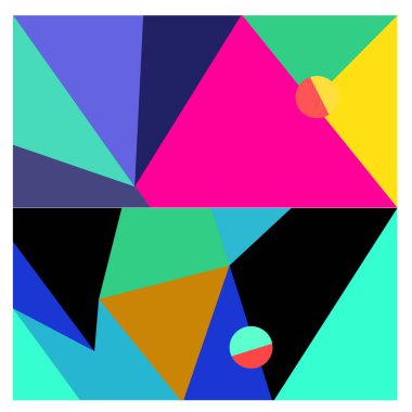 Kaynak için vektör renkli geometrik ve eğri arkaplan deseni