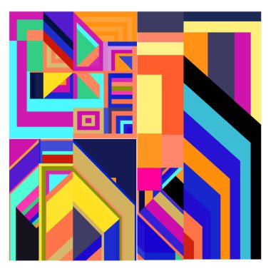 Kaynak için vektör renkli geometrik ve eğri arkaplan deseni