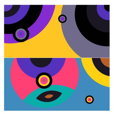 Kaynak için vektör renkli geometrik ve eğri arkaplan deseni