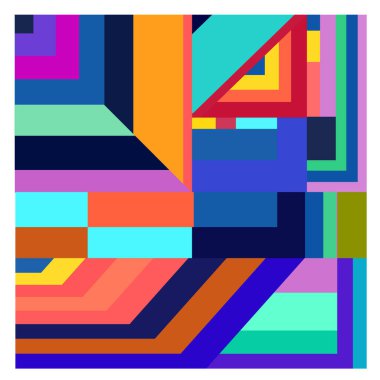 Kaynak için vektör renkli geometrik ve eğri arkaplan deseni