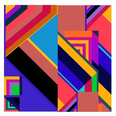 Kaynak için vektör renkli geometrik ve eğri arkaplan deseni