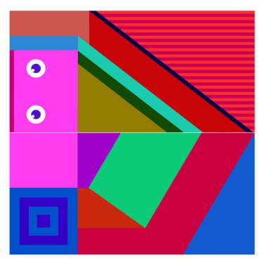 Kaynak için vektör renkli geometrik ve eğri arkaplan deseni