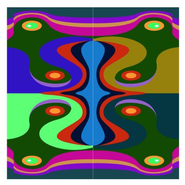 Kaynak için vektör renkli geometrik ve eğri arkaplan deseni