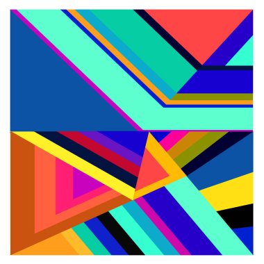 Kaynak için vektör renkli geometrik ve eğri arkaplan deseni