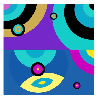 Kaynak için vektör renkli geometrik ve eğri arkaplan deseni