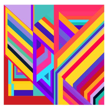 Kaynak için vektör renkli geometrik ve eğri arkaplan deseni