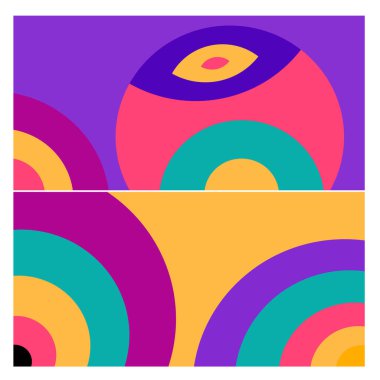 Kaynak için vektör renkli geometrik ve eğri arkaplan deseni