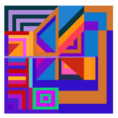 Kaynak için vektör renkli geometrik ve eğri arkaplan deseni