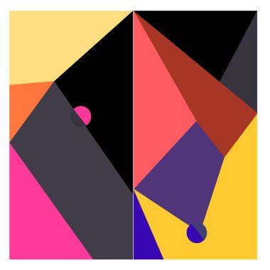 Kaynak için vektör renkli geometrik ve eğri arkaplan deseni