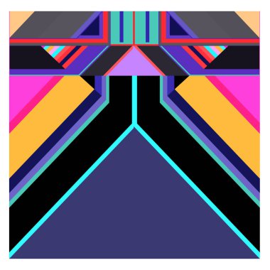 Kaynak için vektör renkli geometrik ve eğri arkaplan deseni