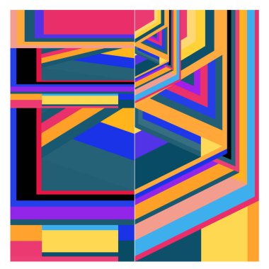 Kaynak için vektör renkli geometrik ve eğri arkaplan deseni