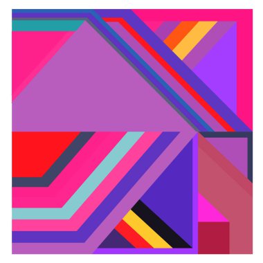 Kaynak için vektör renkli geometrik ve eğri arkaplan deseni