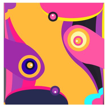 Kaynak için vektör renkli geometrik ve eğri arkaplan deseni