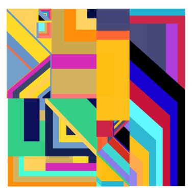 Kaynak için vektör renkli geometrik ve eğri arkaplan deseni