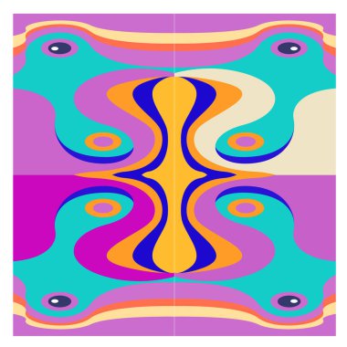 Kaynak için vektör renkli geometrik ve eğri arkaplan deseni