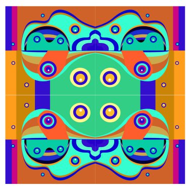 Kaynak için vektör renkli geometrik ve eğri arkaplan deseni