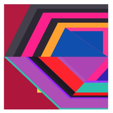 Kaynak için vektör renkli geometrik ve eğri arkaplan deseni