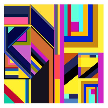 Kaynak için vektör renkli geometrik ve eğri arkaplan deseni