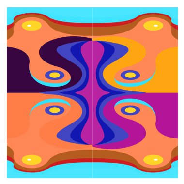 Kaynak için vektör renkli geometrik ve eğri arkaplan deseni