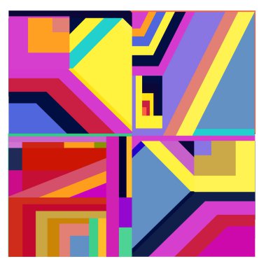 Kaynak için vektör renkli geometrik ve eğri arkaplan deseni