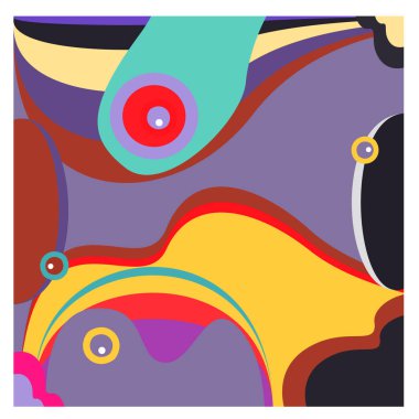 Kaynak için vektör renkli geometrik ve eğri arkaplan deseni