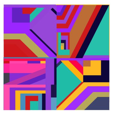 Kaynak için vektör renkli geometrik ve eğri arkaplan deseni