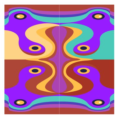 Kaynak için vektör renkli geometrik ve eğri arkaplan deseni