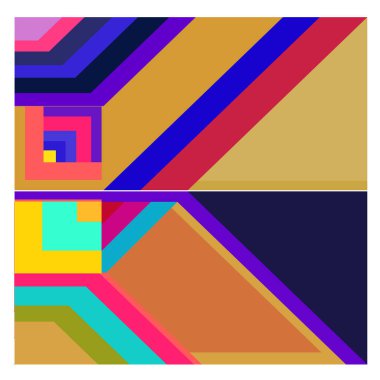 Kaynak için vektör renkli geometrik ve eğri arkaplan deseni